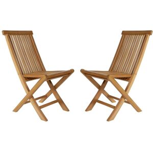 Lot de 2 chaises pliantes Teck BYBLOS II de MYLIA