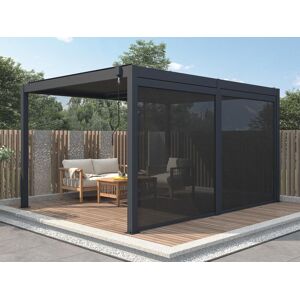 Vente-unique.com Rideau retractable pour pergola bioclimatique - L3,67 x H2,05 m - VIADANA