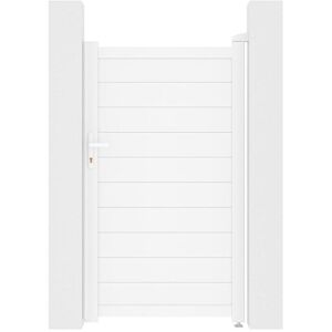 Vente-unique.com Portillon battant aluminium plein L103 x H181 cm blanc - NAZARIO