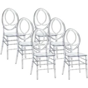 Vente-unique Lot de 6 chaises en polycarbonate plein - Cristal - AMALINE