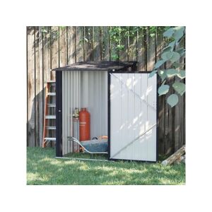 Outsunny Abri de jardin - remise pour outils - cabanon porte verrouillable - dim. 1L x 1,03l x 1,6H m - tôle d'acier ondulée anthracite