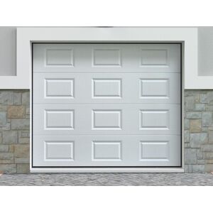 Porte de garage sectionnelle a cassette blanc avec moteur Somfy L254 x H218 cm - CAOPAS