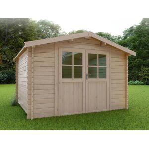 Vente-unique.com Abri de jardin en bois 10,4 m² epaisseur 28 mm - JANOLI