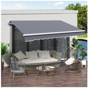 Homcom Auvent manuel de jardin terrasse store aluminium retractable 4L x 3l m gris