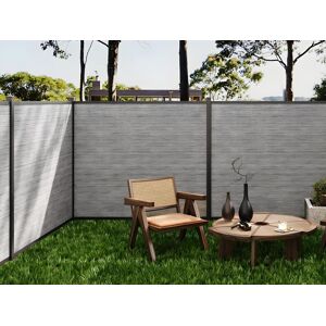 Vente-unique.com Panneaux de clôture à enterrer H.181 cm - kit 7 lames composite + 1 poteau gris clair - ENOLA