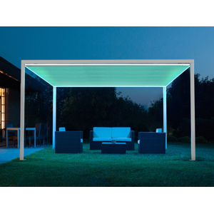 Vente-unique.com Pergola autoportante motorisée en aluminium 8,6 m² NITERO avec LEDs - Anthracite