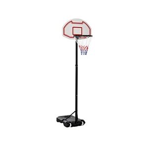 HOMCOM Panier de Basket-Ball sur pied avec poteau panneau, base de lestage sur roulettes hauteur réglable 1,9 - 2,5 m noir blanc - Publicité