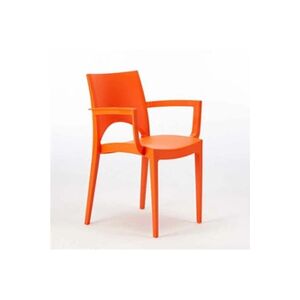 - Chaise avec accoudoirs en polypropylène bar restaurant Paris Arm Grand Soleil, Couleur: Orange - Publicité