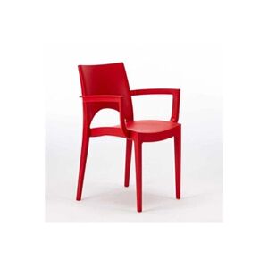 - Chaise avec accoudoirs en polypropylène bar restaurant Paris Arm Grand Soleil, Couleur: Rouge - Publicité