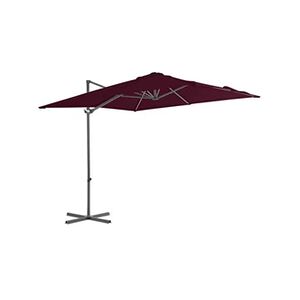 GENERIQUE vidaXL Parasol déporté avec mât en acier Rouge bordeaux 250x250 cm - Publicité