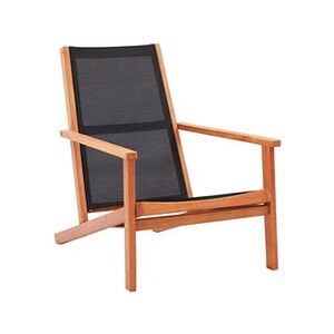 VIDAXL Chaise de jardin base - Bois d'eucalyptus solide et textilène - Noir - Publicité