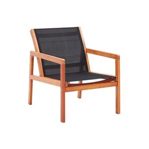VIDAXL Chaise de jardin - Bois d'eucalyptus solide et textilène - Noir - Publicité