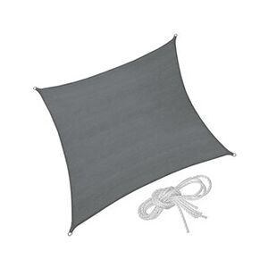 TECTAKE Voile d'ombrage carrée, gris - 500 x 500 cm - Publicité