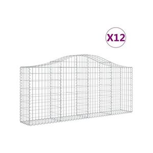 VIDAXL Paniers à gabions arqués 12 pcs 200x30x80/100 cm Fer galvanisé - Publicité