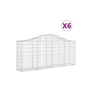 VIDAXL Paniers à gabions arqués 6 pcs 200x30x80/100 cm Fer galvanisé - Publicité