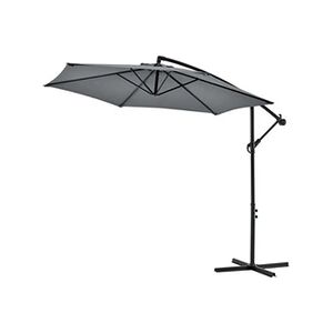 Premium XL Parasol Déporté Hexagonal avec Manivelle Inclinable Robuste Toile Imperméable Protection UV Polyester Acier Diamètre 270 cm Gris [casa.pro] - Publicité