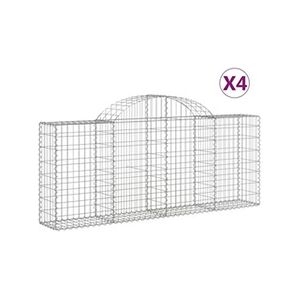 VIDAXL Paniers à gabions arqués 4 pcs 200x30x80/100 cm Fer galvanisé - Publicité