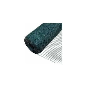 Vounot Grillage a poule avec fils 25mm en pvc gaine vert 1x25m - Publicité