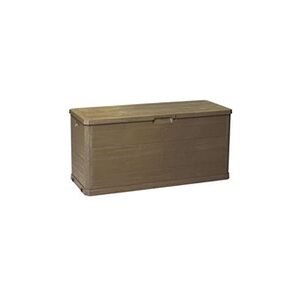 Non renseigné Coffre de jardin 280L WOODY Résine Effet bois L117xP45xH56 cm - Publicité