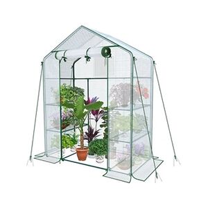 Vounot Serre de jardin avec etageres et bache PE renforcee 135g/m2 143x73x195cm - Publicité