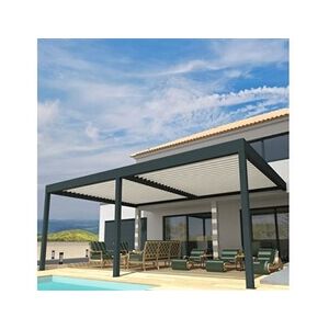 Ombrazur Pergola Bioclimatique COCOON XL Mixte Gris anthracite / Blanc 7,00x3,060m Verin - Publicité