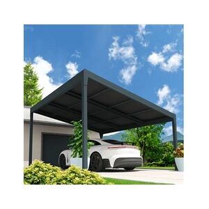 Ombrazur Carport solaire ENERGY 1 pente Gris anthracite 5,384x4,631m 4800W - Publicité