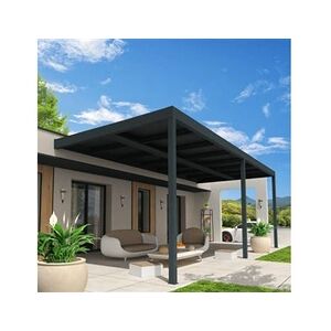 Ombrazur Pergola solaire ACTIVE Gris anthracite 6,922x3,543m 4800W + LED - Publicité