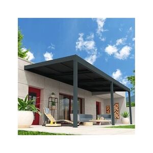 Ombrazur Pergola solaire ENERGY Gris anthracite 7,147x3,538m 4800W + LED - Publicité