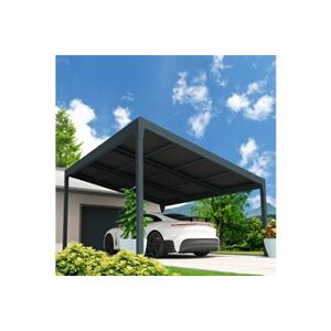 Ombrazur Carport solaire ENERGY 1 pente Gris anthracite 5,384x3,515m 3600W + LED - Publicité