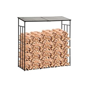 Outsunny Abri-bûches pour bois de chauffage stockage extérieur du bois en métal et polycarbonate 185 x 67 x 185 cm noir - Publicité
