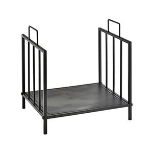 HOMCOM Etagère porte bois de cheminée porte-bûches charge max. 15 Kg dim. 44L x 33l x 46H cm métal époxy noir - Publicité