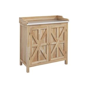 Outsunny Table de rempotage armoire de jardin 2 en 1 bois sapin acier - Publicité