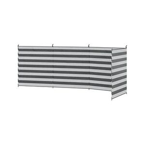 Outsunny Paravent brise-vue de camping portable pliable avec sac de transport et poteaux dim. 540 cm x 150 cm acier polyester gris blanc rayé - Publicité