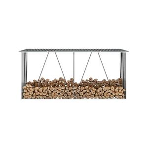 VIDAXL Abri de stockage de bois Acier galvanisé 330x84x152 cm Gris - Publicité