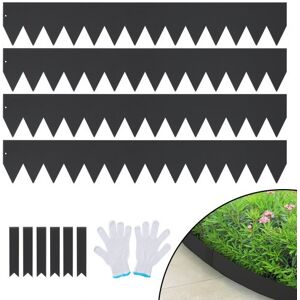 VEVOR Bordure de Jardin en Acier, Lot de 4 Bordures Paysagères de Pelouse en Métal 101,6x15,2 cm Installation Simple avec 6 Clips de Fixation, Bandes Pliables Résistantes pour Cour, Jardin, Pelouse - Publicité