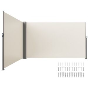 VEVOR Paravent Rétractable Extérieur Blanc Double 63x236pouces Magasin Latéral Paravent Extérieur Rétractable Auvent Magasin Latéral Enroulable Protège - Publicité