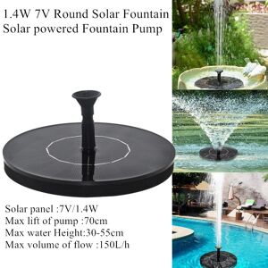 Fontaine Solaire Ronde 1.4w 7v, Pompe À Énergie Solaire, Fontaine D'eau De Jardin, Piscine, Panneau Solaire, Fontaine Flottante - Publicité