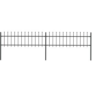 vidaXL Clôture de jardin avec dessus en lance Acier 3,4 x 0,6 m Noir - Publicité