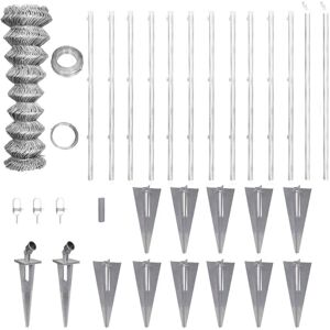 vidaXL Cloture Grillagee Galvanisee Avec Ancrages Pour Poteau 25 X 1 5 M - Publicité