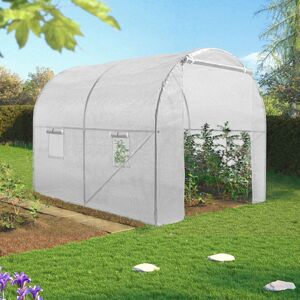 IDMarket Serre Tunnel De Jardin 6m² Blanche Gamme Maraîchère Roma 2x3m - Publicité