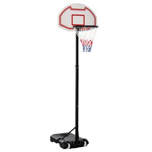 Homcom Panier de Basket-Ball sur Pied Hauteur Réglable Blanc 75 x 45 x 210 cm