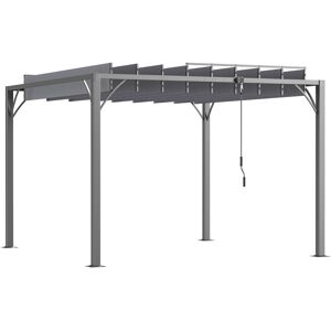 Outsunny Pergola avec lames orientables style contemporain UV 50+ 2,9 x 2,95 x 2,13 m - structure aluminium - gris   Aosom France