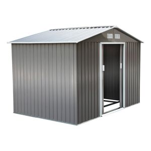 Outsunny Abri de Jardin 2,77L x 1,91l x 1,92H m Fondation Incluse Porte coulissante ventilations tôle Acier Gris