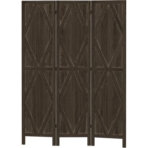 HOMCOM Paravent séparateur de pièce pliable 3 panneaux en bois paulownia 160 x 170 cm marron