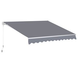 Outsunny Store banne manuel rétractable angle réglable aluminium polyester imperméabilisé 2,95L x 2,5l m gris