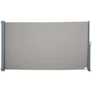 Outsunny Store latéral brise-vue paravent rétractable dim. 3L x 1,60H m alu. polyester anti-UV haute densité 280 g/m² gris