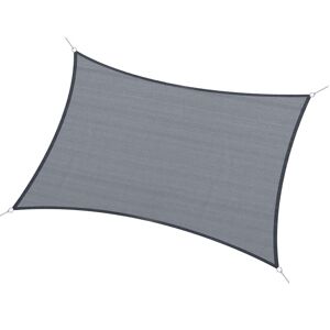 Outsunny Voile d'ombrage rectangulaire grande taille dim. 6L x 4l m en polyester imperméabilisé haute densité 185 g/m²  gris