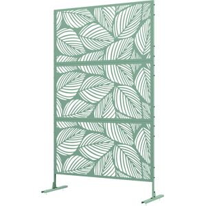 Outsunny Panneau brise vue décoratif paravent extérieur vert à motif végétal en métal - 122 x 45 x 198 cm, vert