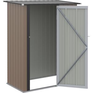 Outsunny Abri de jardin 1,2 m² - remise pour outils - cabanon porte verrouillable - tôle d'acier marron