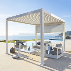 Hespéride Pergola bioclimatique EVORA petit modèle Blanc 3,6 x m - Aluminium Ancien prix : 2 999€ Hespéride